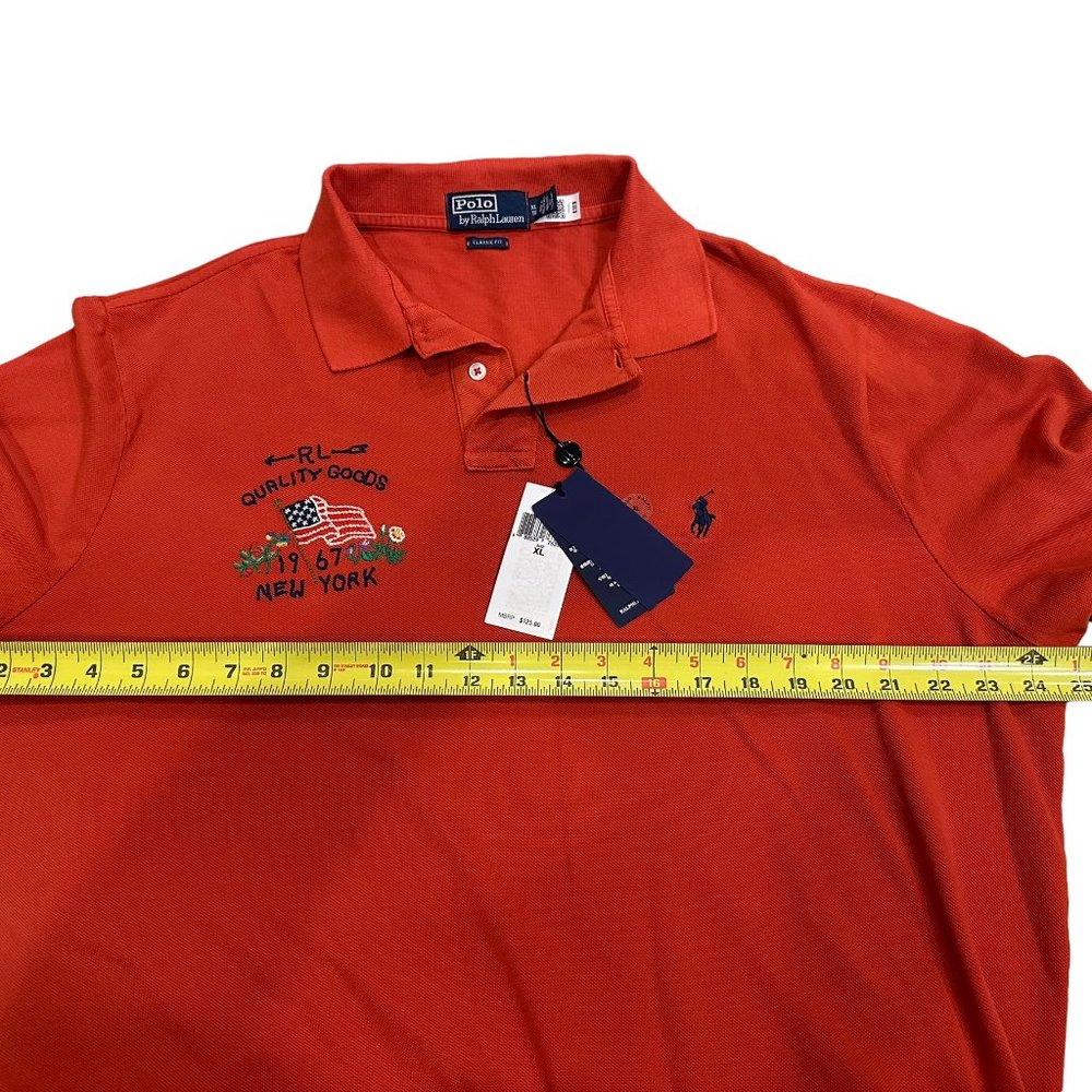Polo Ralph Lauren Classic Fit Flag Mesh Short-sleeve Polo Shirt, Mens X-L, NWT - Picture 3 of 6